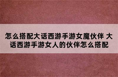 怎么搭配大话西游手游女魔伙伴 大话西游手游女人的伙伴怎么搭配